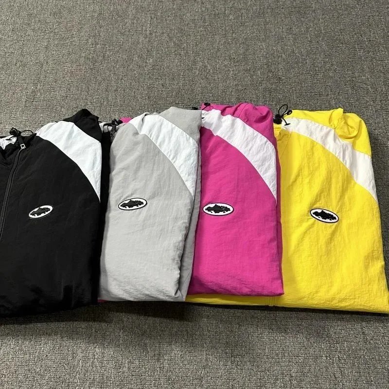 Unbranded Windbreaker Jacket Gray Yellow Pink Black Sporty Hooded