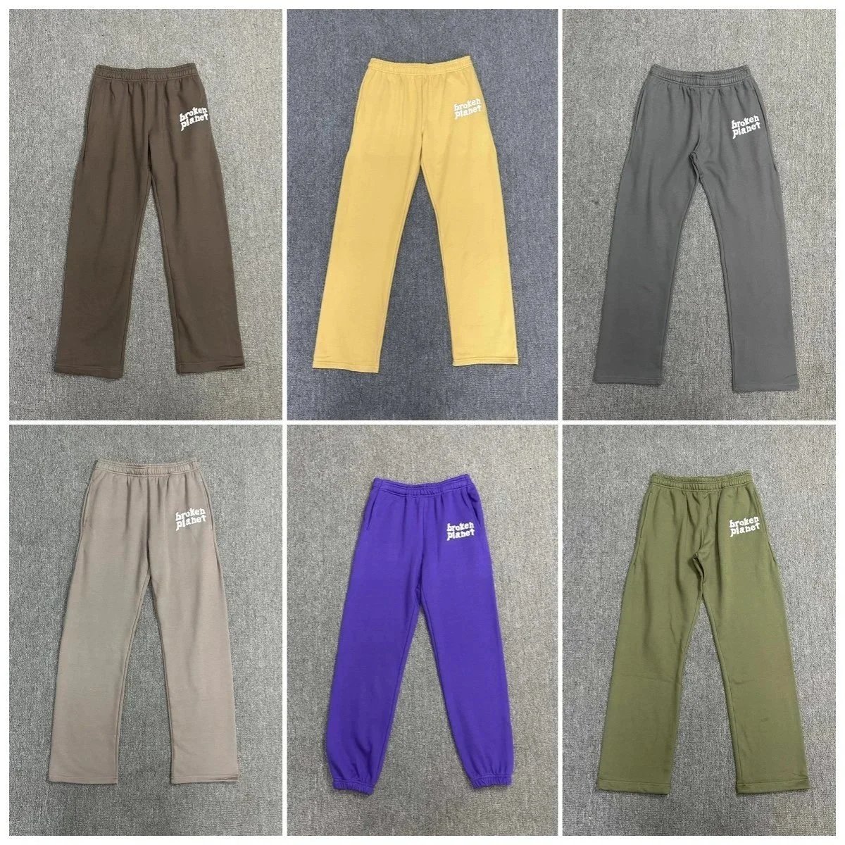 Broken Planet Sweatpants Olive Yellow Gray Beige Purple Army Green Casual Joggers