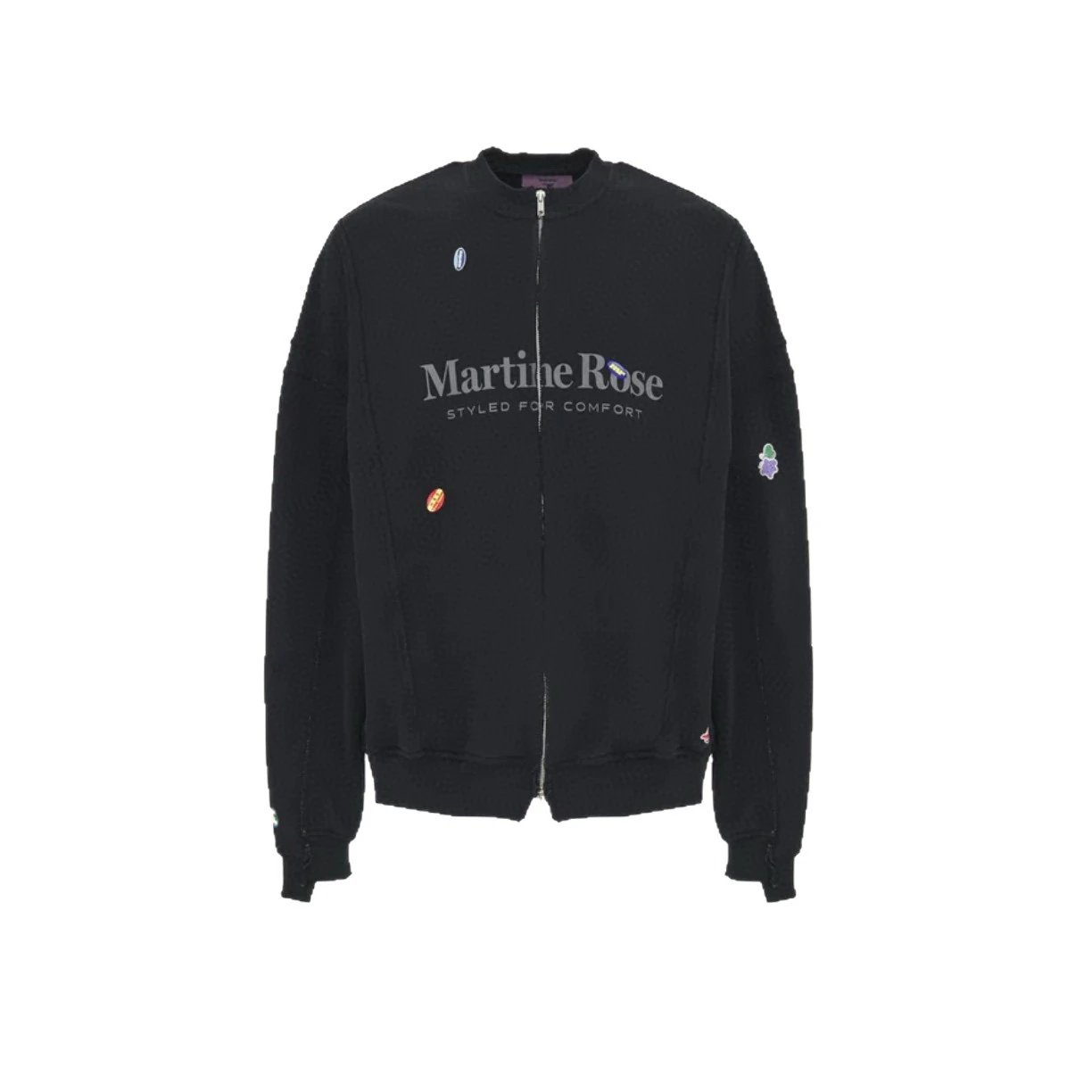 Black Zip-Up Hoodie With Graphic Print Oversized Streetwear
