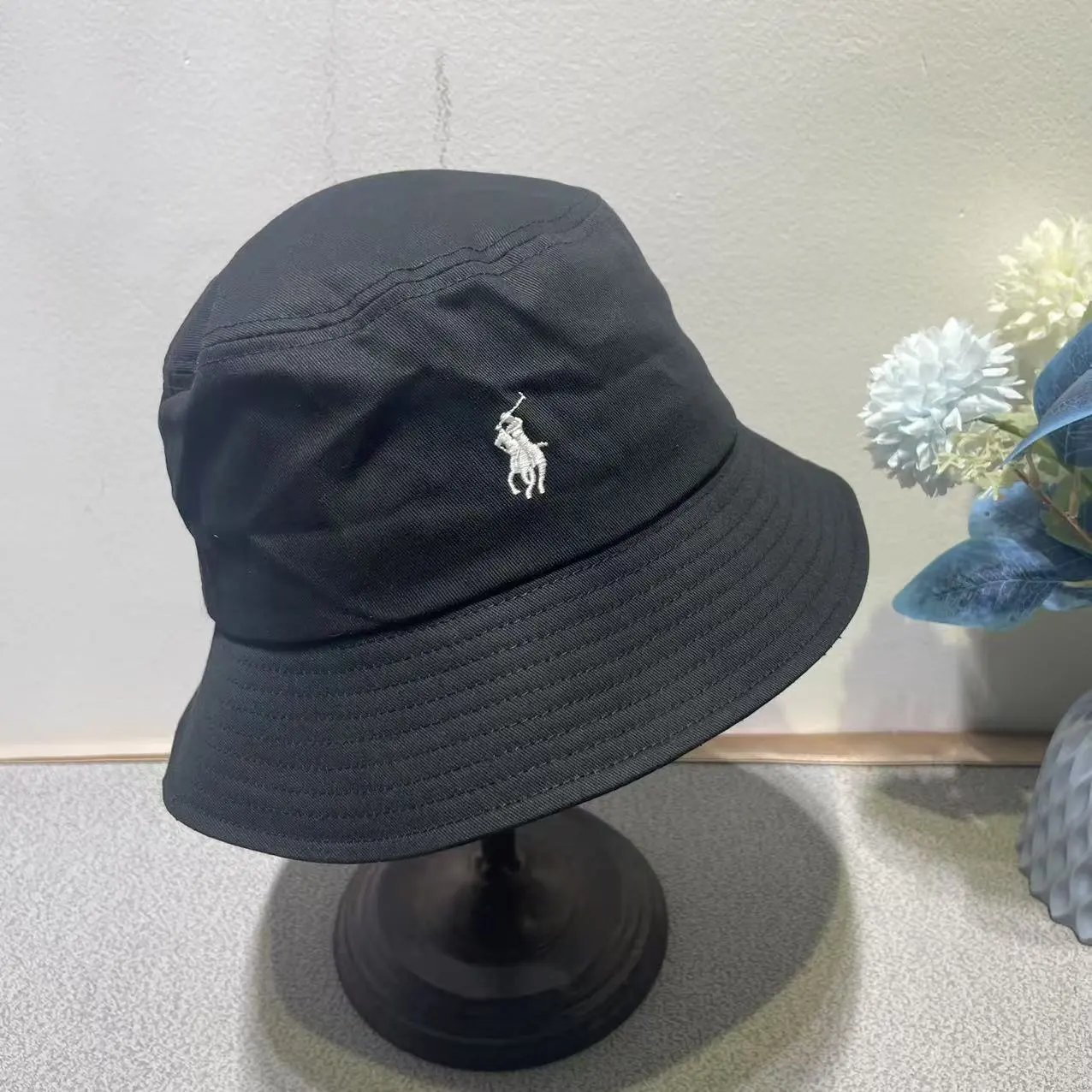 Polo Ralph Lauren Hats Embroidered Pony Bucket Hat — Black