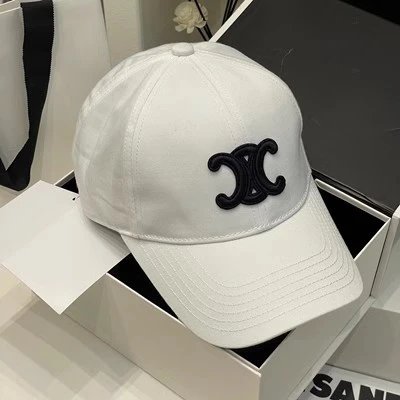 Celine Logo Embroidered Navy Blue Denim Baseball Cap