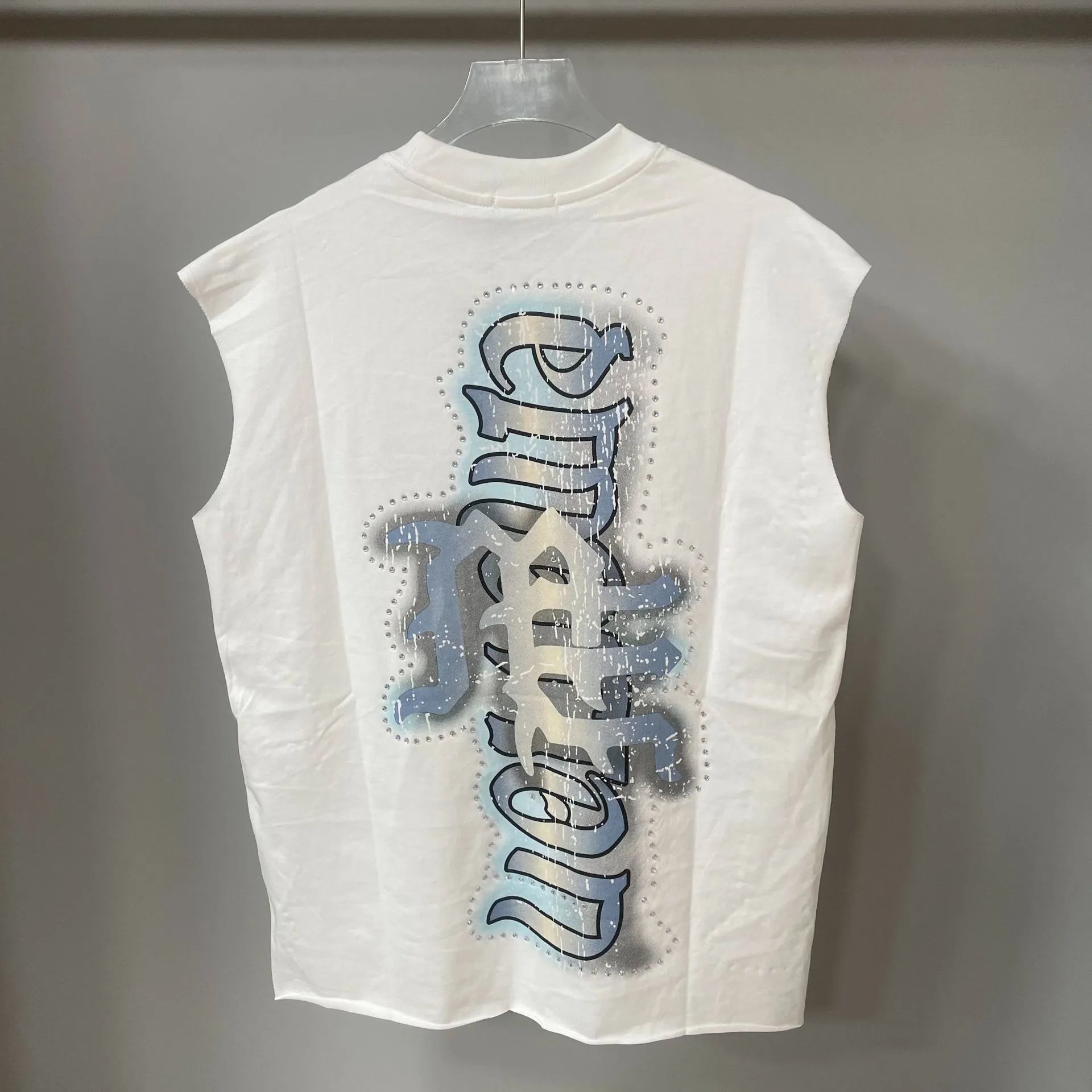 Mixed Emotion Sleeveless White Graphic Angel Print Tank Top
