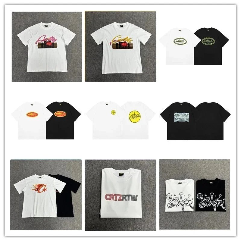 CRTZRTW Graphic Print White Black Streetwear T-Shirt