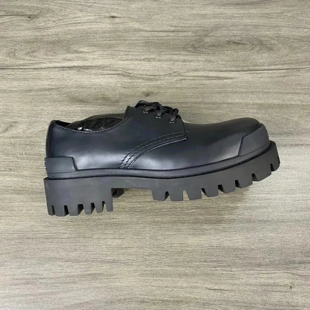 Prada Leather Shoes Lace-Up Platform Derby — Balenciaga cowhide lace-up platform