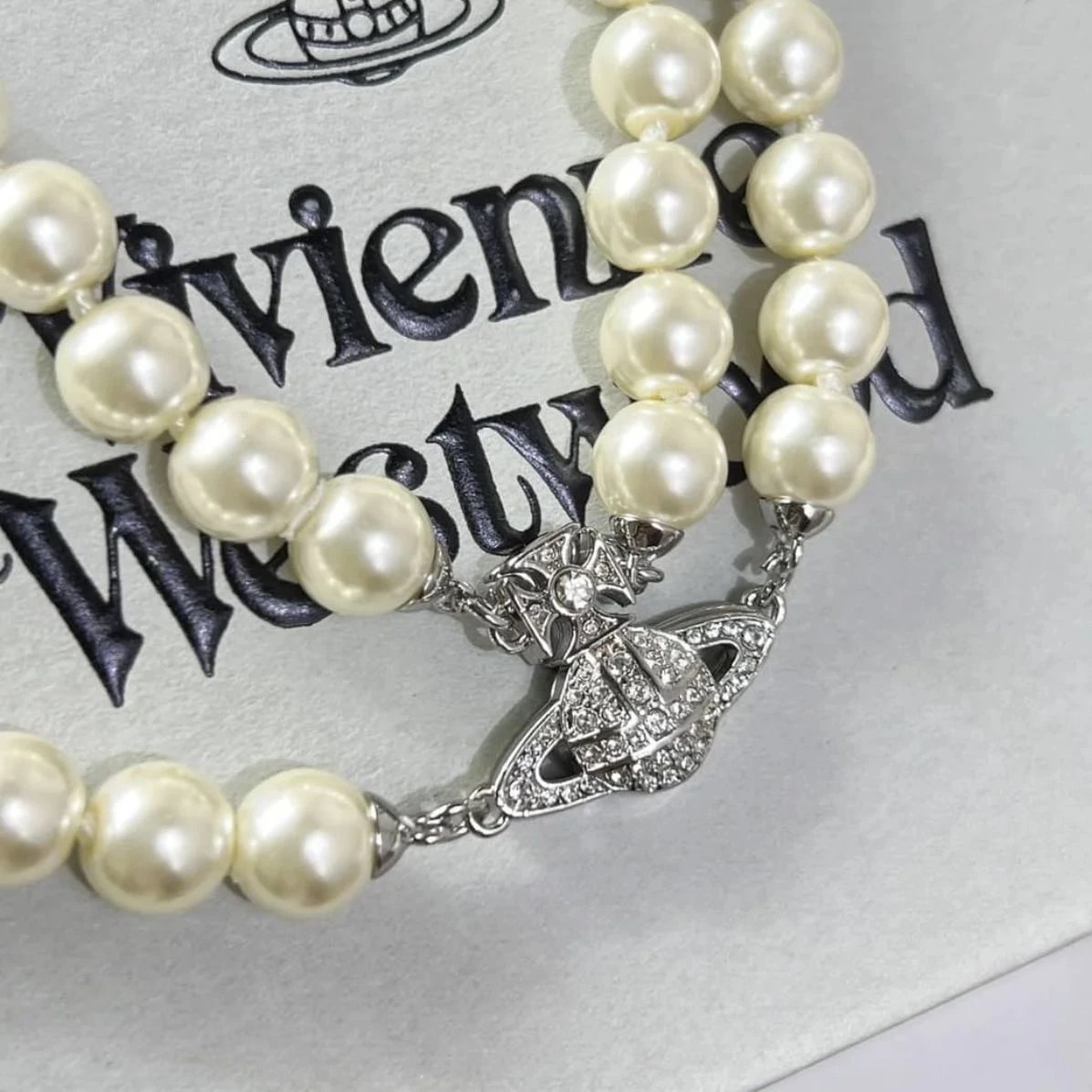 Vivienne Westwood Pearl White Orb Pendant Necklace