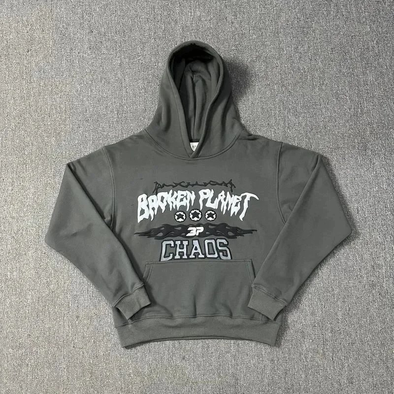 Broken Planet CHAOS Gray Streetwear Hoodie And Jogger Set