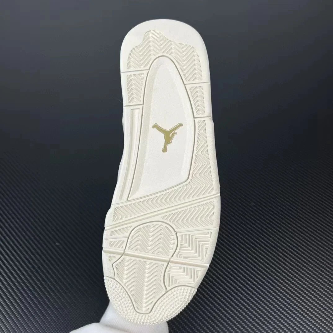 Air Jordan 4 White Gold Metallic Casual Sneakers