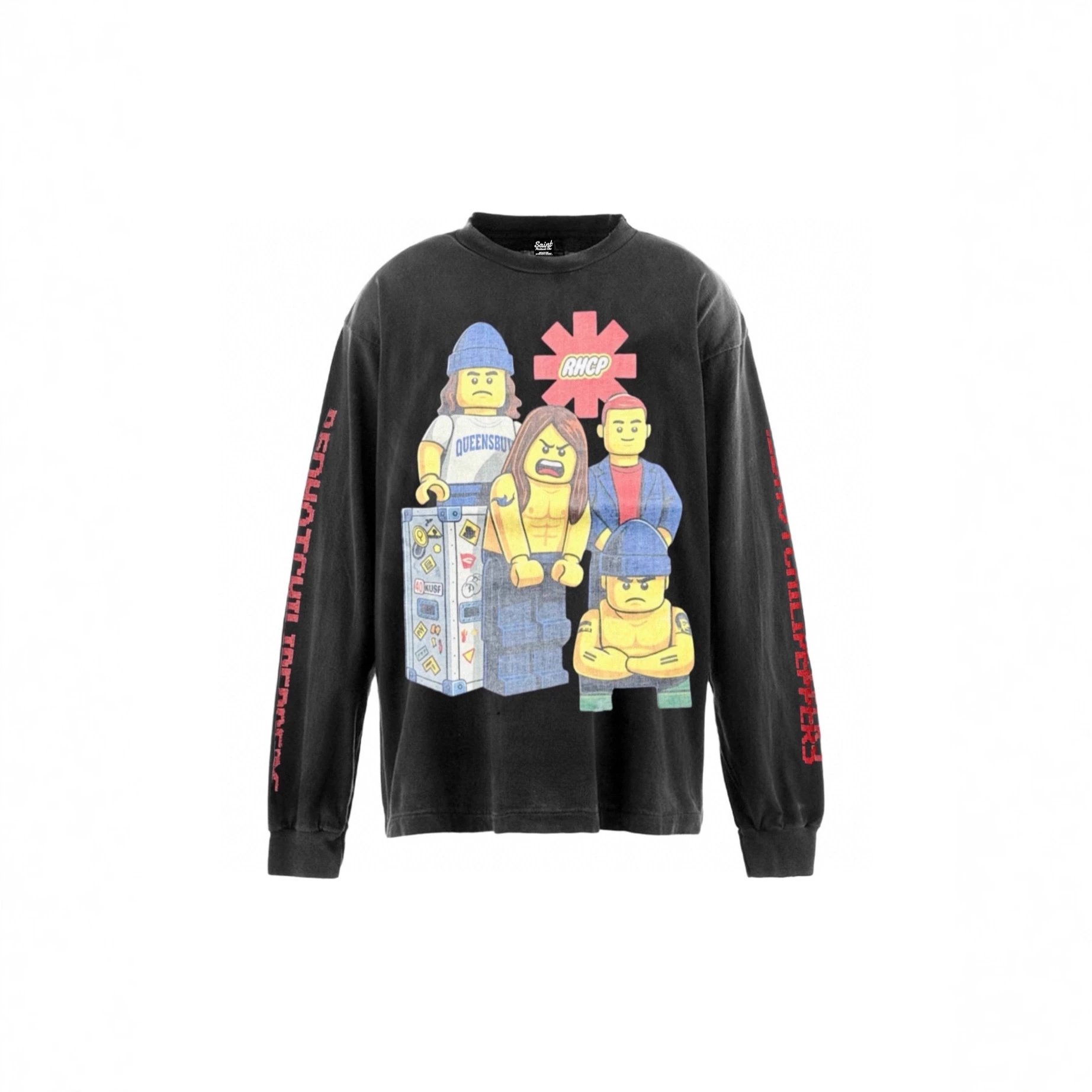 Velvet Hoodie Gray Lego Red Hot Chili Peppers Graphic Streetwear