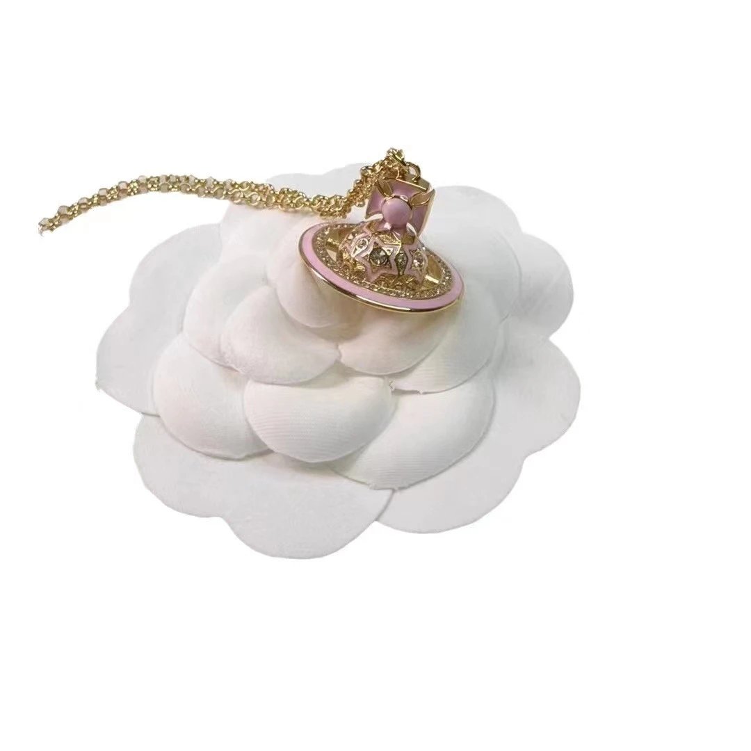 Vivienne Westwood Orb Pink Gold-Tone Pendant Necklace
