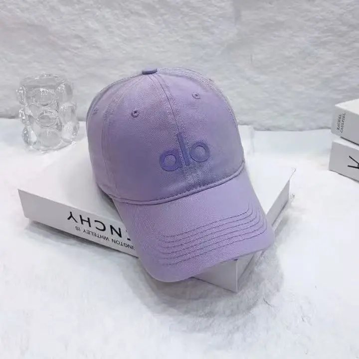 Alo Embroidered Logo Pastel Color Casual Baseball Cap