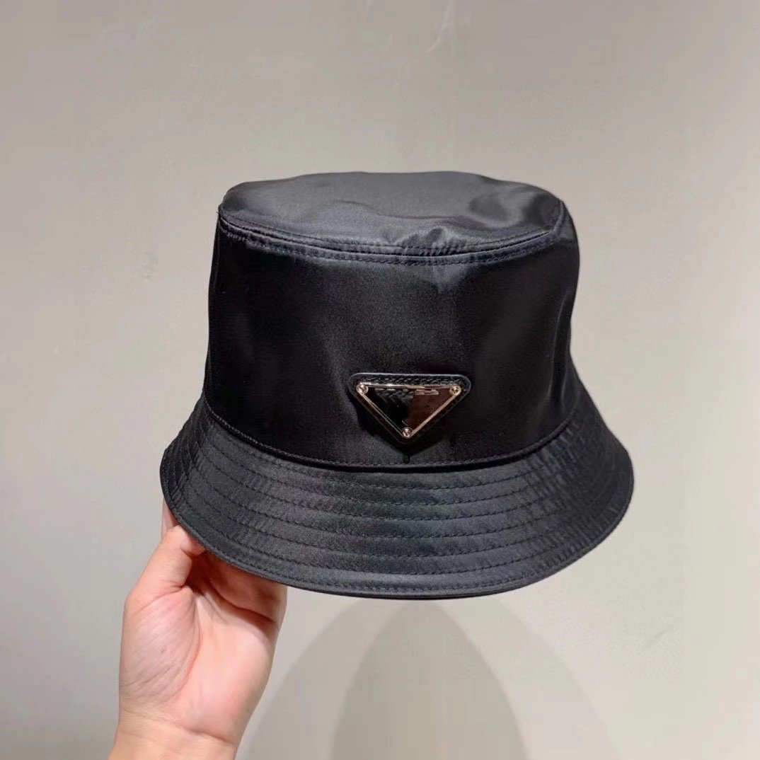 Prada Hats Nylon bucket hat with triangle logo plaque image 5