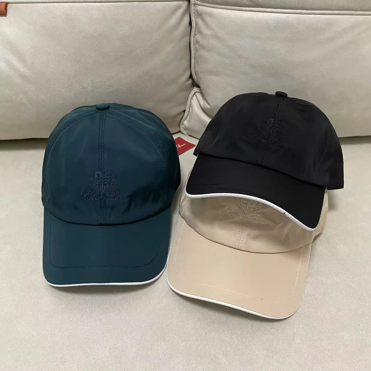 Embroidered Logo Baseball Cap Navy Teal Red Beige Casual