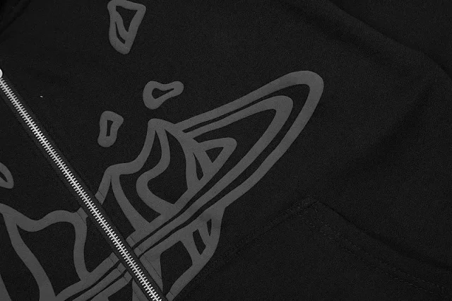 Broken Planet Zip-up hoodie and wide-leg sweatpants with flame graphic product detail image 9