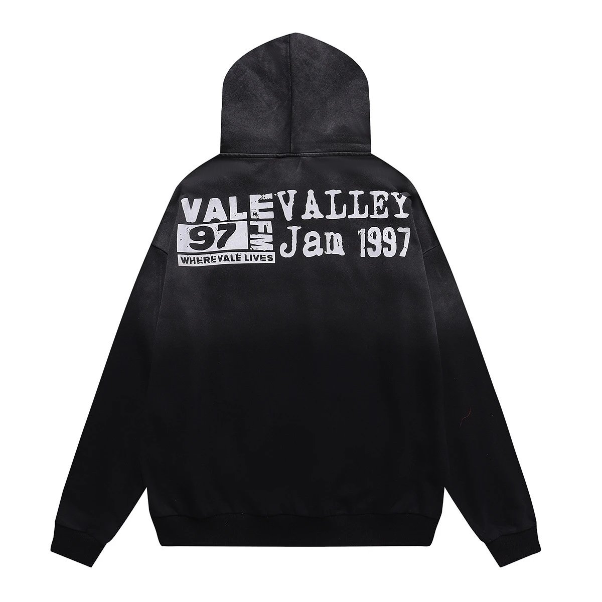 Valley 97 Black Graphic Hooded Sweatshirt