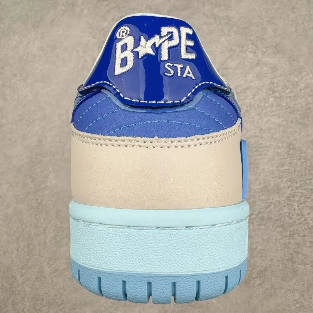 A Bathing Ape Bapesta Purple White Star Logo Low Top Sneakers