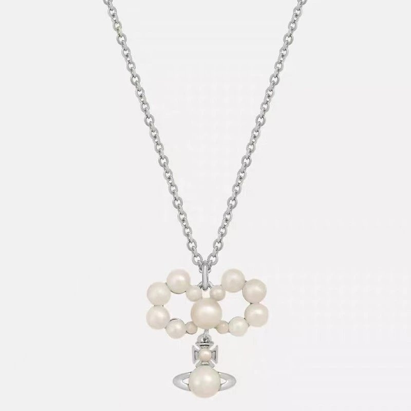 Vivienne Westwood Orb Pearl Gold Tone Statement Necklace