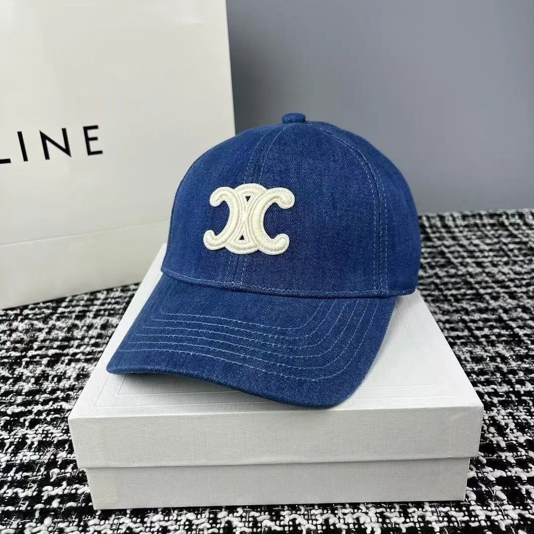 Celine Logo Embroidered Beige Pink Purple Burgundy Red Khaki Yellow Olive Green Light Blue Royal Blue White Black Baseball Cap