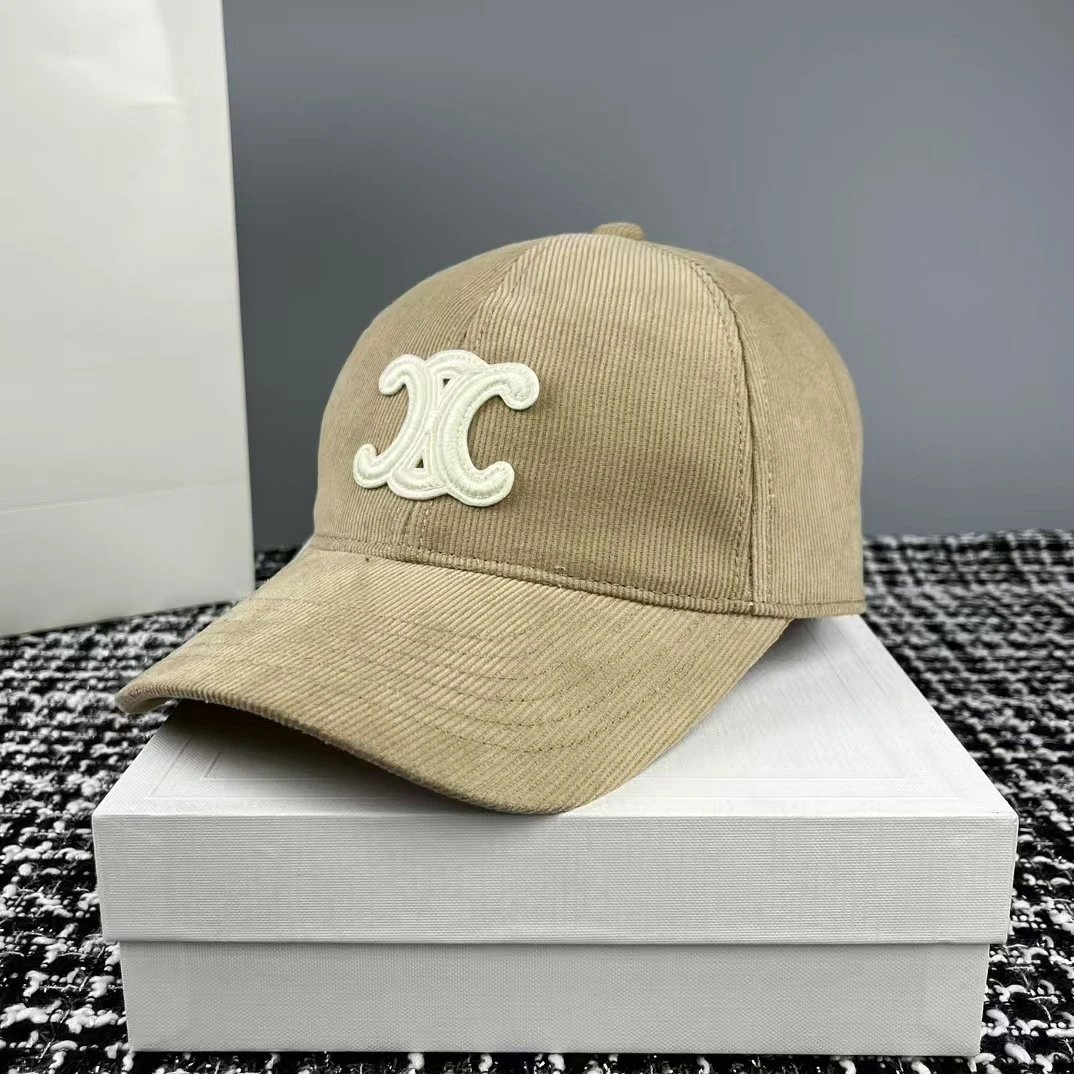 Corduroy Baseball Cap White Black Beige Red Navy Classic Logo Embroidered