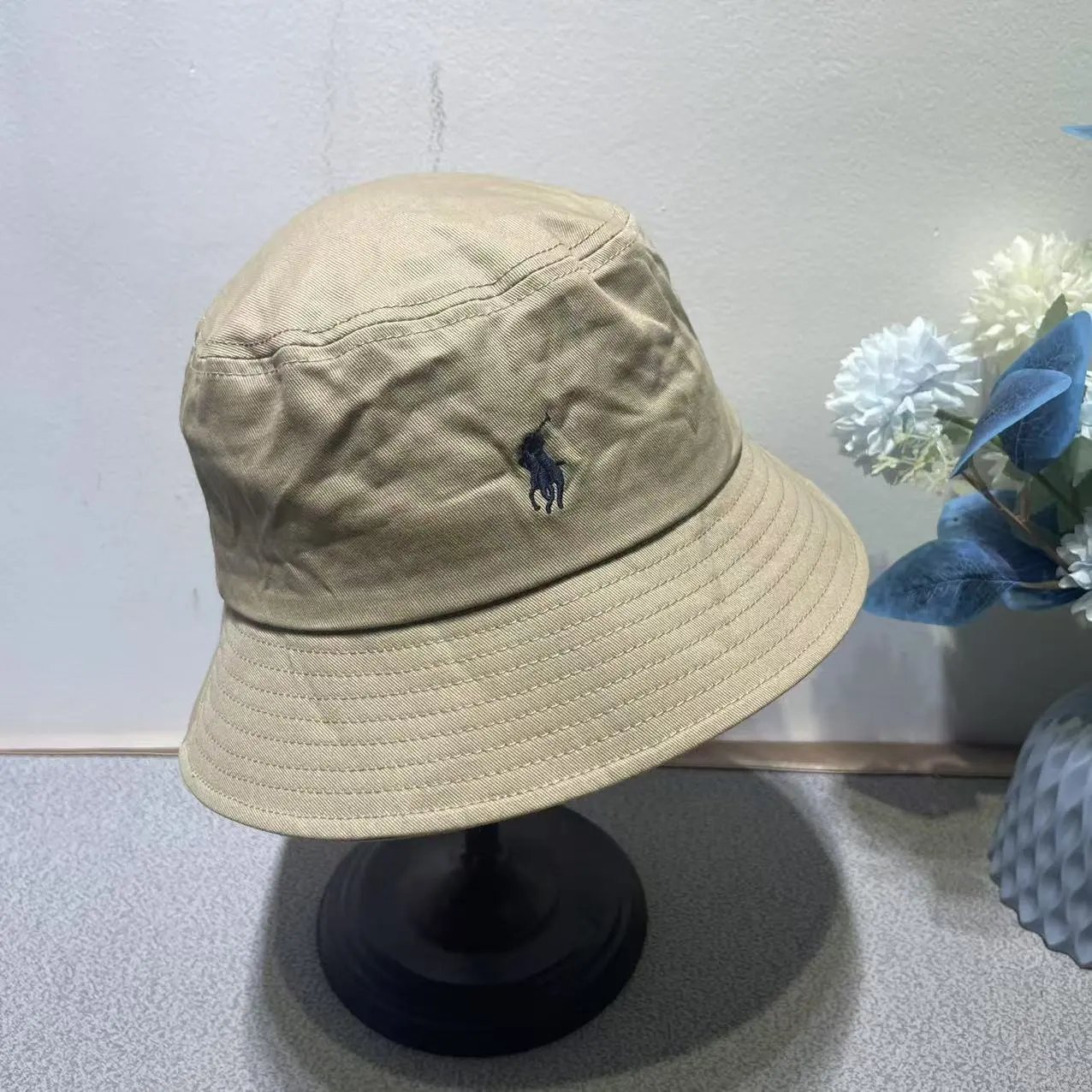 Polo Ralph Lauren Hats Embroidered Pony Bucket Hat — Apricot color