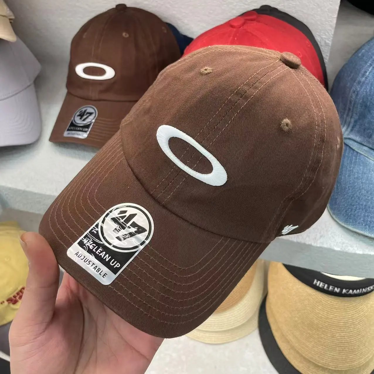 Oakley 47 Clean Up Black Brown Red Beige Navy Adjustable Baseball Cap