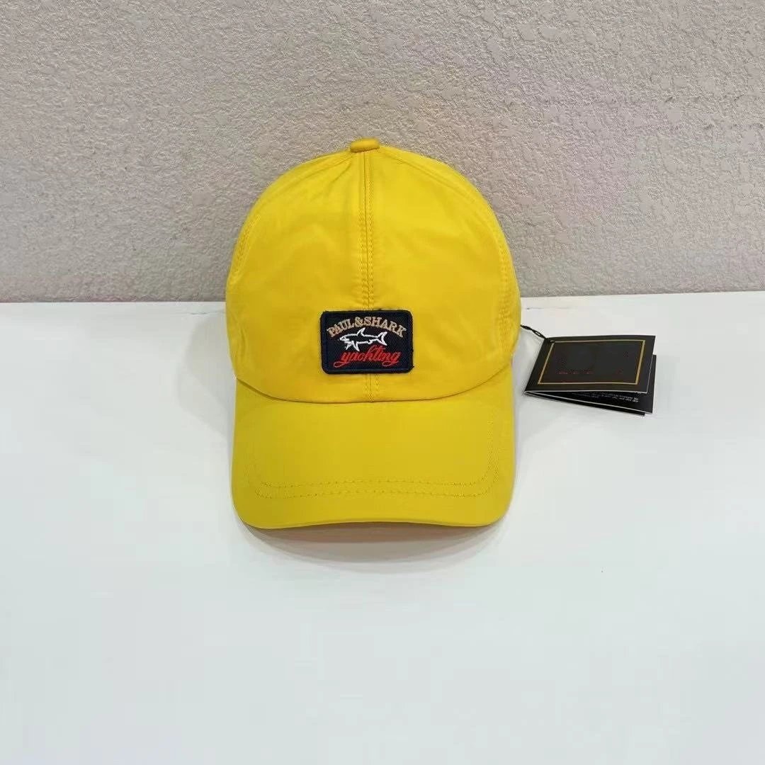 Paul & Shark Hats Logo Patch Baseball Cap — Yellow