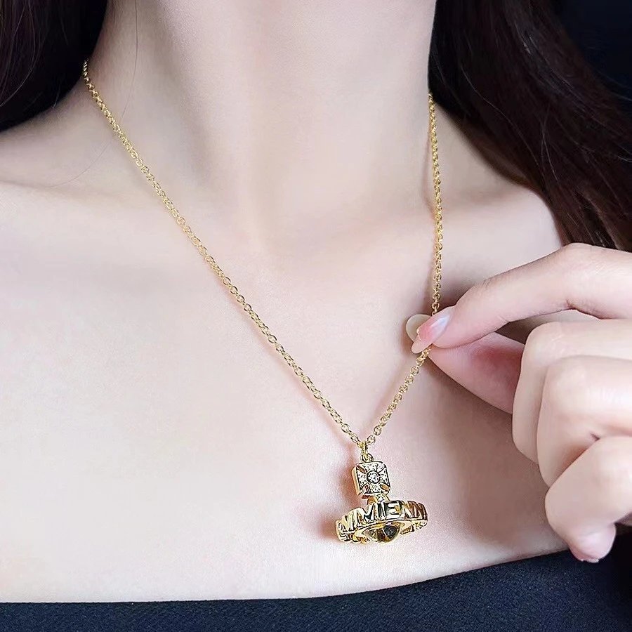 Vivienne Westwood Orb Silver Crystal Punk Necklace