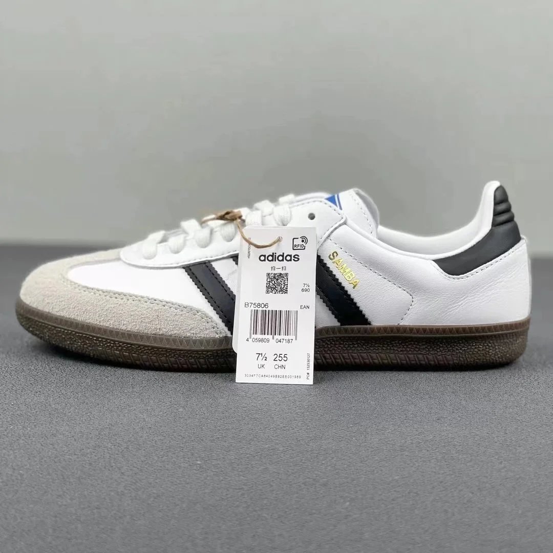 Adidas Samba White Black Classic Leather Sneakers