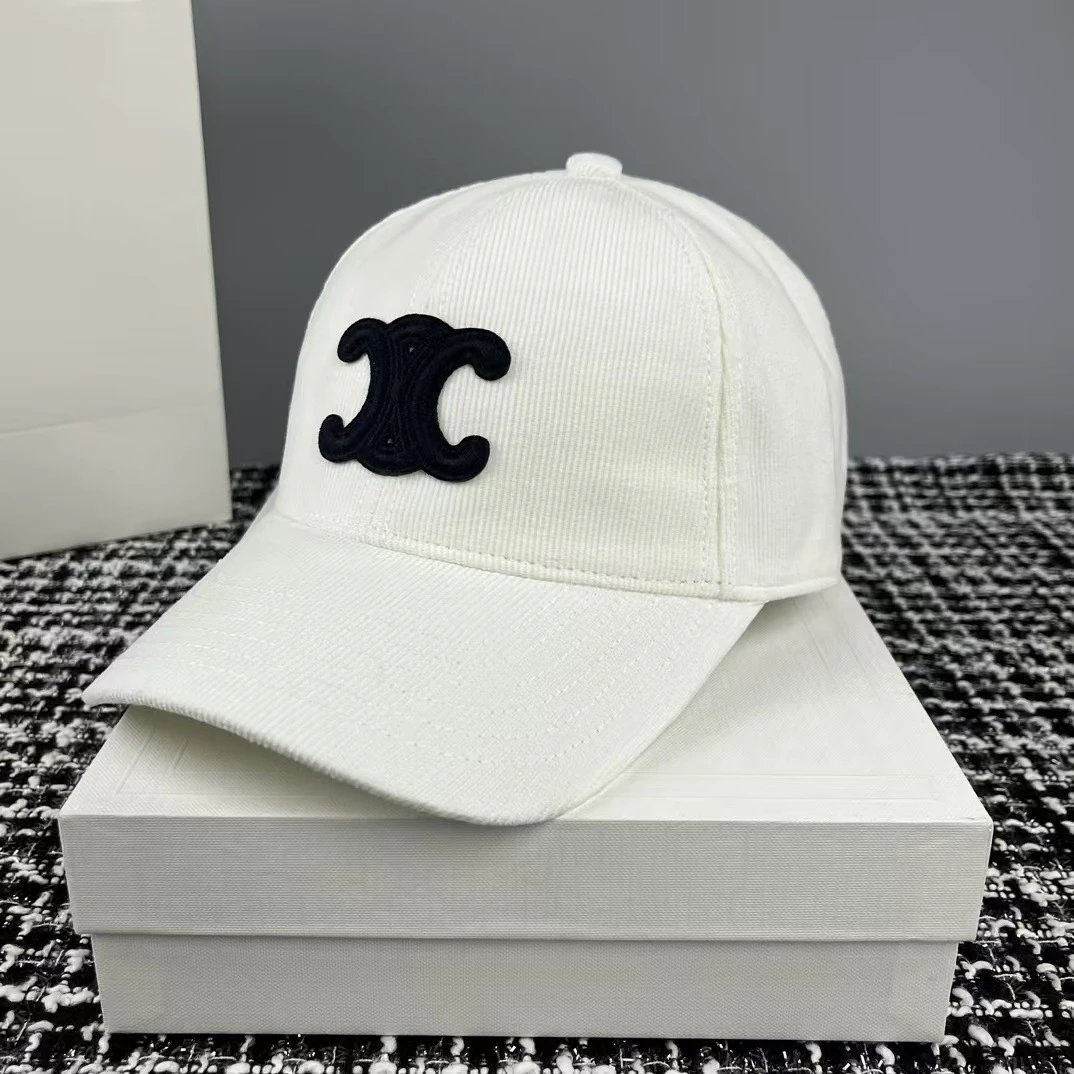 Corduroy Baseball Cap White Black Beige Red Navy Classic Logo Embroidered
