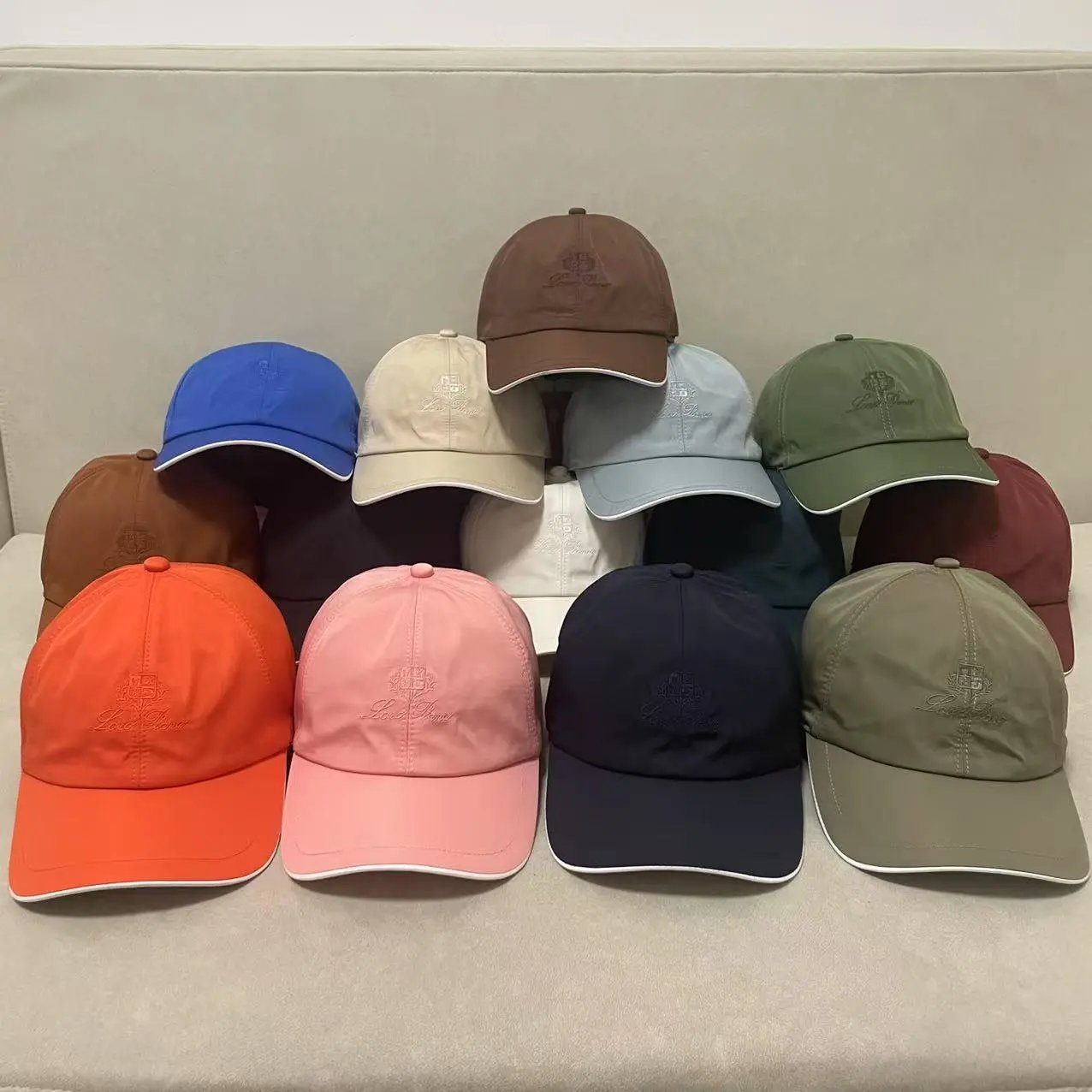 Louis Vuitton Embroidered Logo Beige Navy Olive Pink Orange Blue Brown Caps