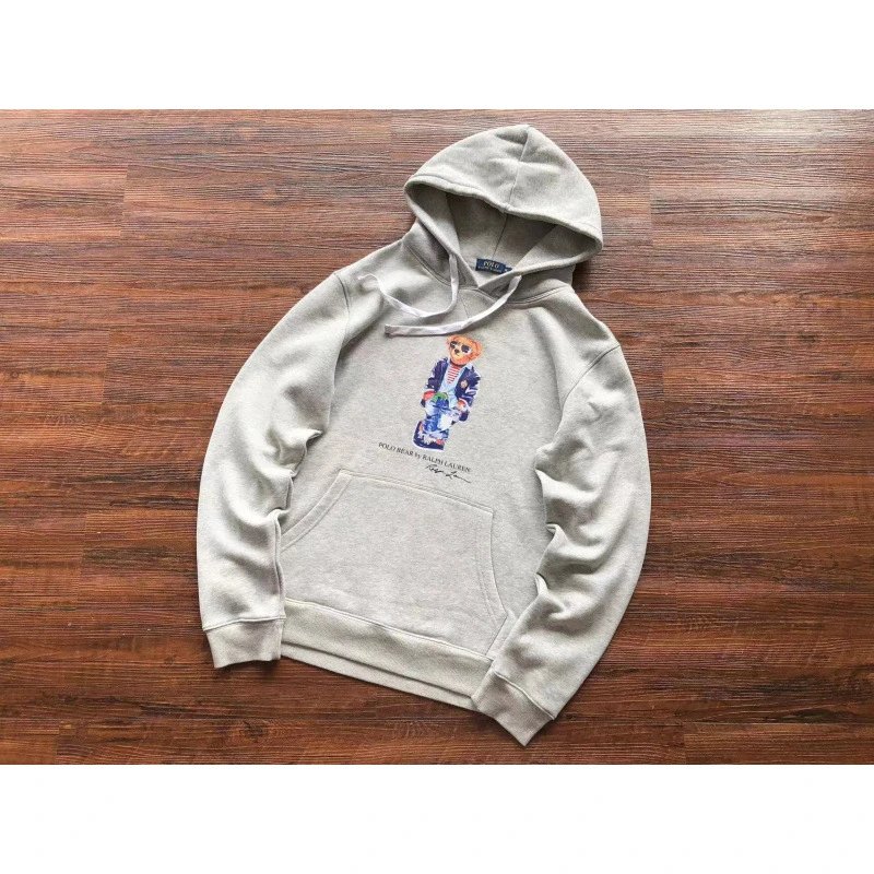 Ralph Lauren Hoodies & Sweatshirts Polo Bear Graphic Pullover Hoodie — L042 gray