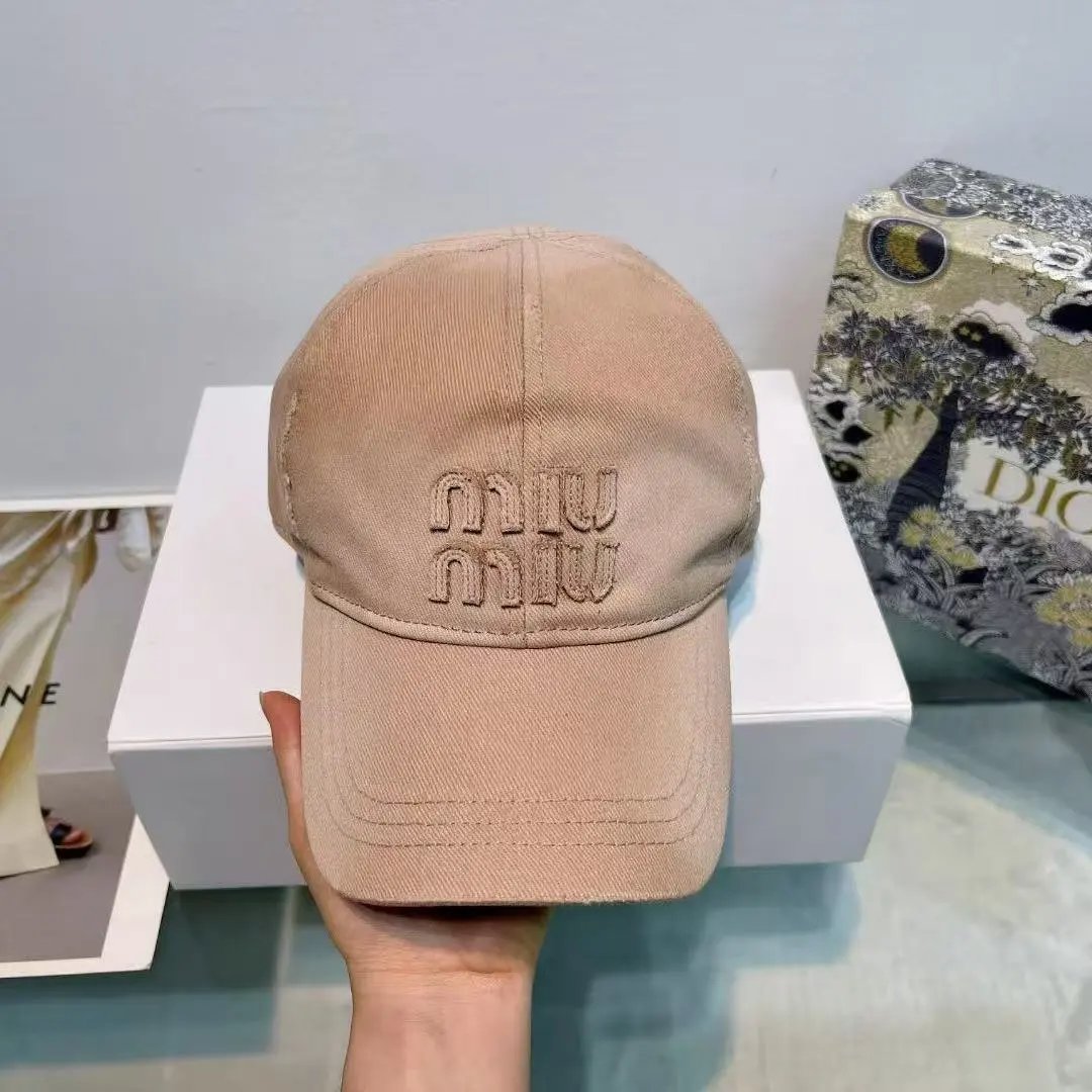 Cotton Baseball Cap Pink Embroidered Casual Hat