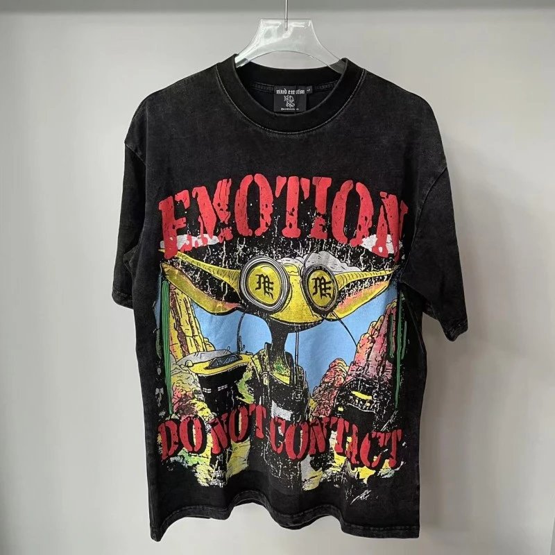 Mixed Emotions T-Shirts Graphic rhinestone T-shirt — EM 16#Black