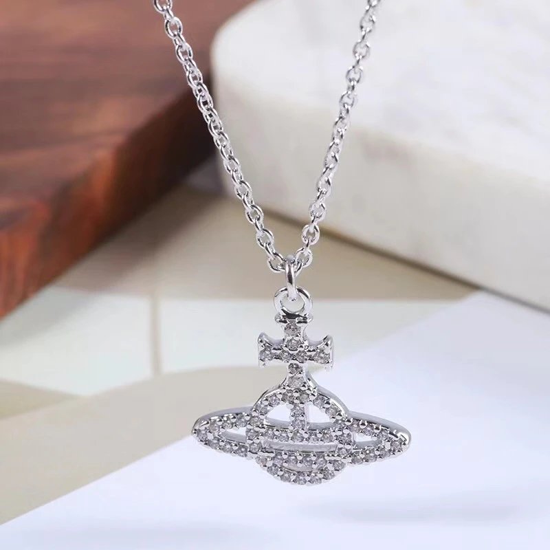 Vivienne Westwood Orb Silver Crystal Pendant Necklace