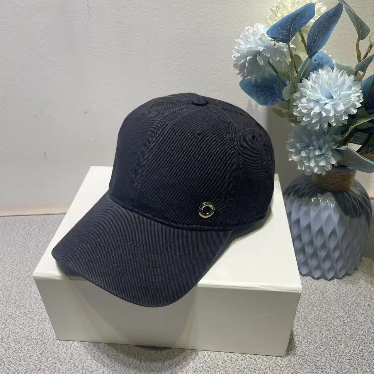 Cotton Baseball Cap Navy Beige White Classic Snapback