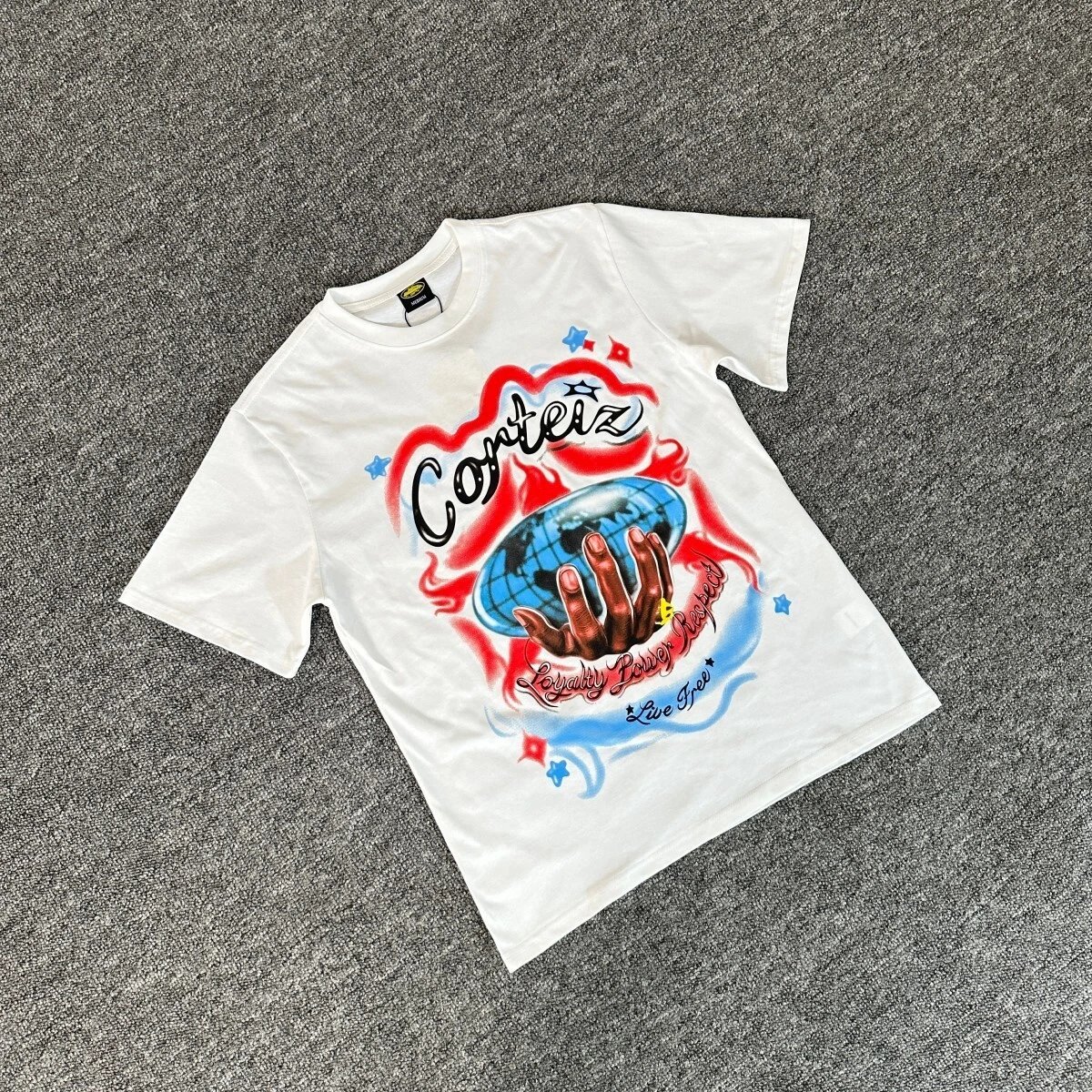 Corteiz White Graphic Print Streetwear T-Shirt