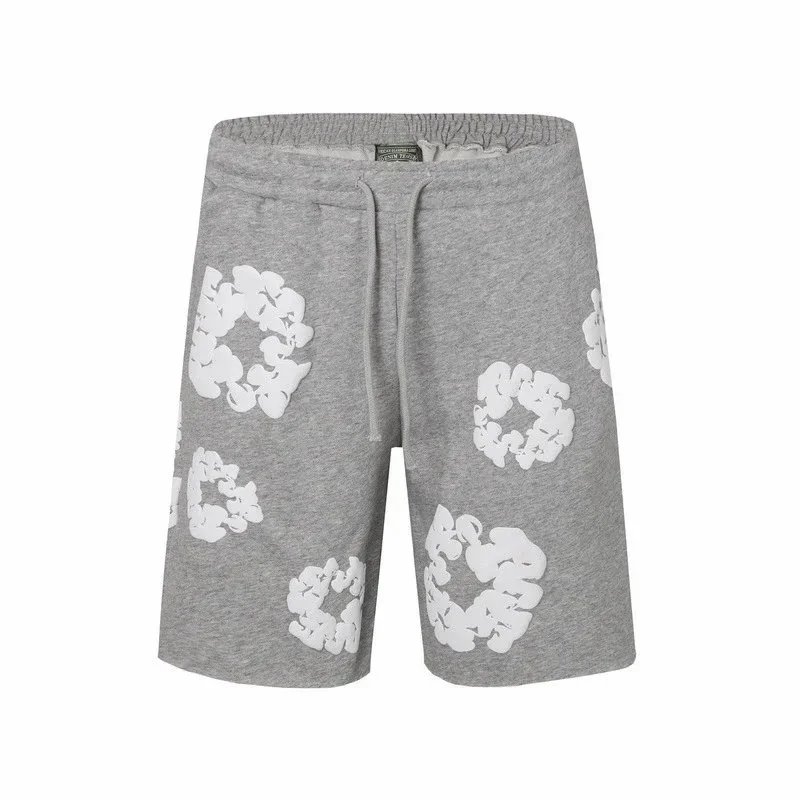 Cotton Shorts Gray Green Red Blue Black Floral Print休闲