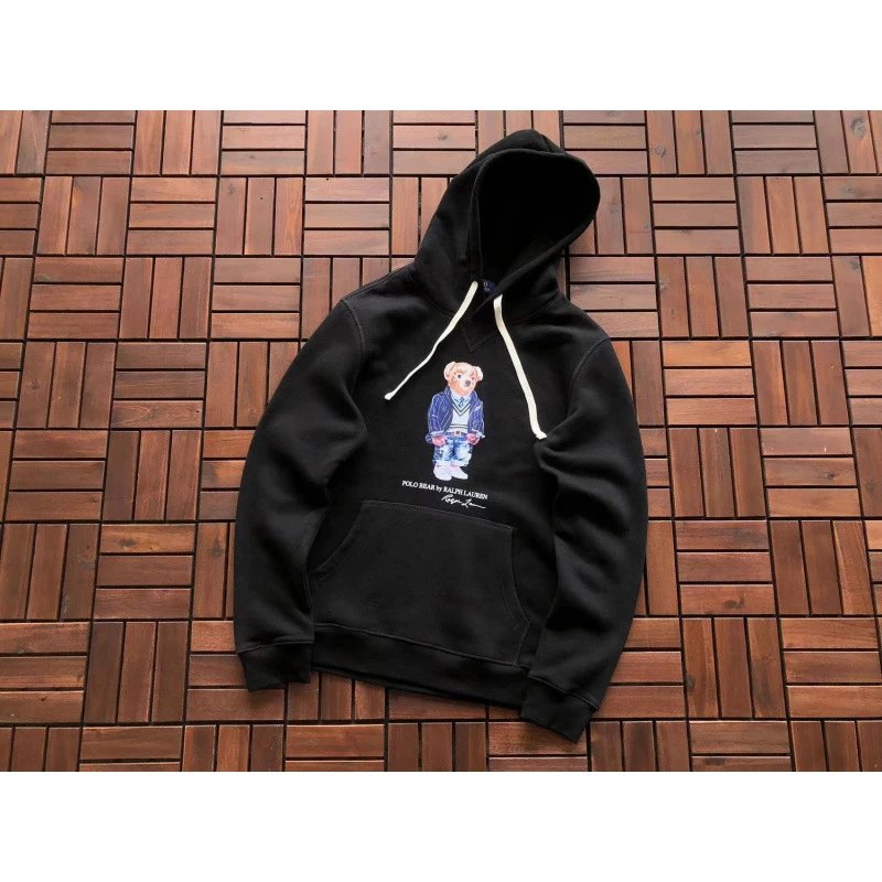 Ralph Lauren Hoodies & Sweatshirts Polo Bear Graphic Pullover Hoodie — L043 BLACK