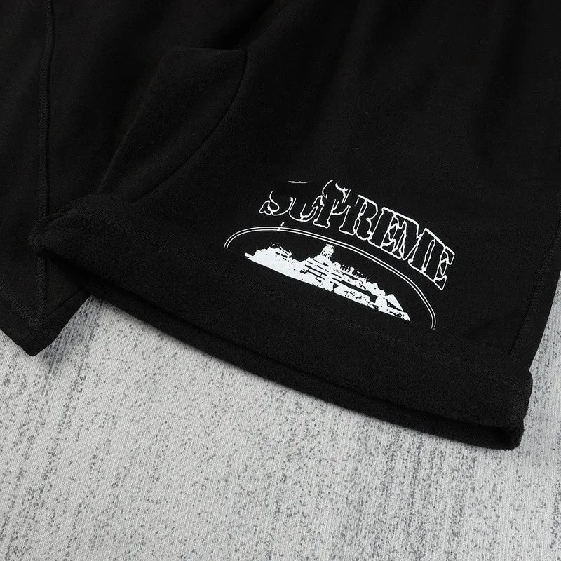 Supreme Rules The World Black Graphic Sweat Shorts