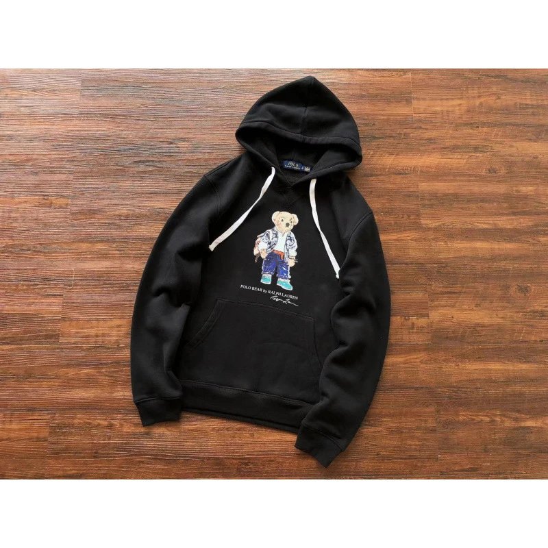 Ralph Lauren Hoodies & Sweatshirts Polo Bear Graphic Pullover Hoodie — L044 BLACK