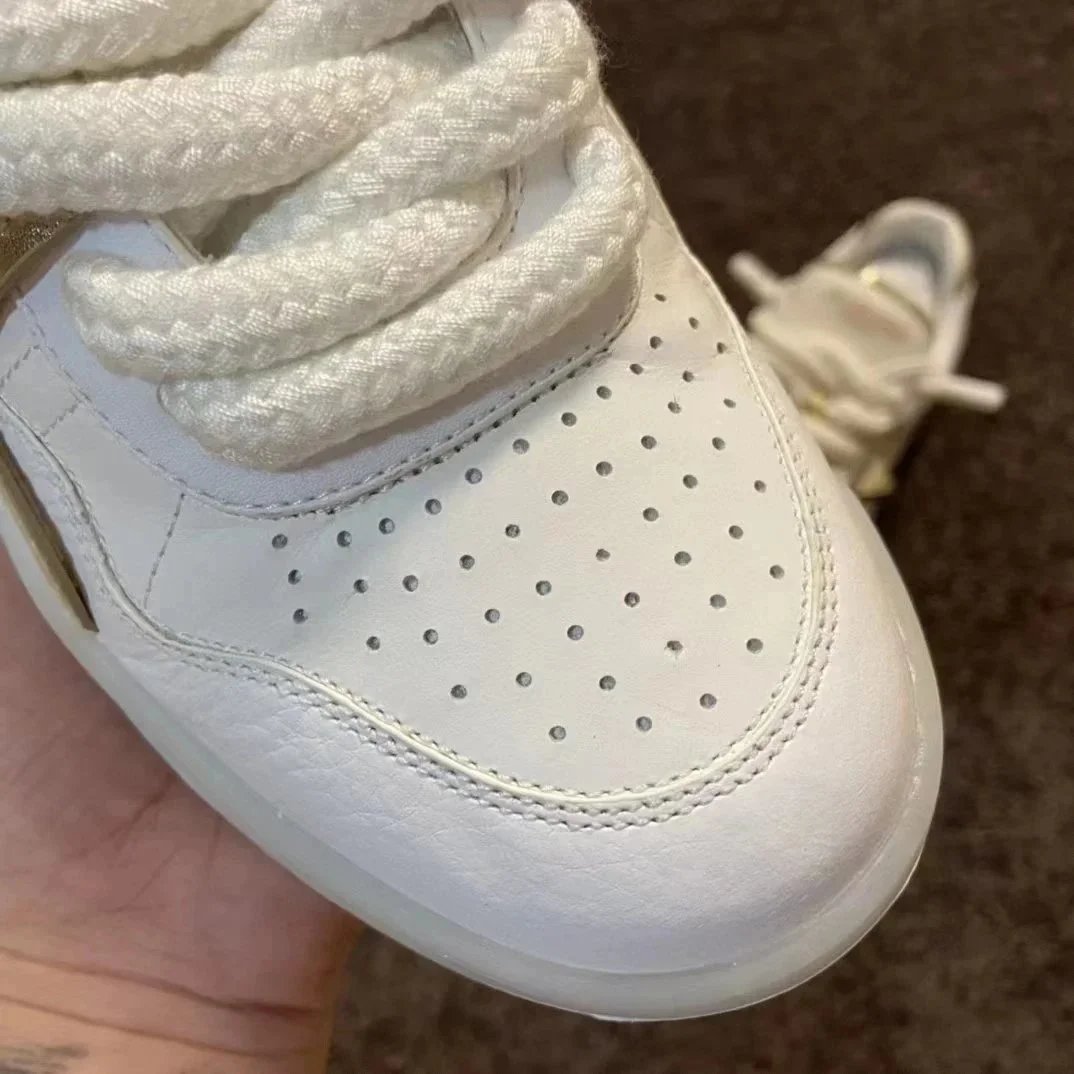 Valentino Rockstud White Gold Accented Platform Sneakers