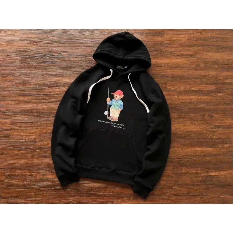 Ralph Lauren Hoodies & Sweatshirts Polo Bear Graphic Pullover Hoodie — L047 BLACK
