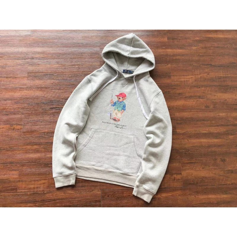 Ralph Lauren Hoodies & Sweatshirts Polo Bear Graphic Pullover Hoodie — L047 gray