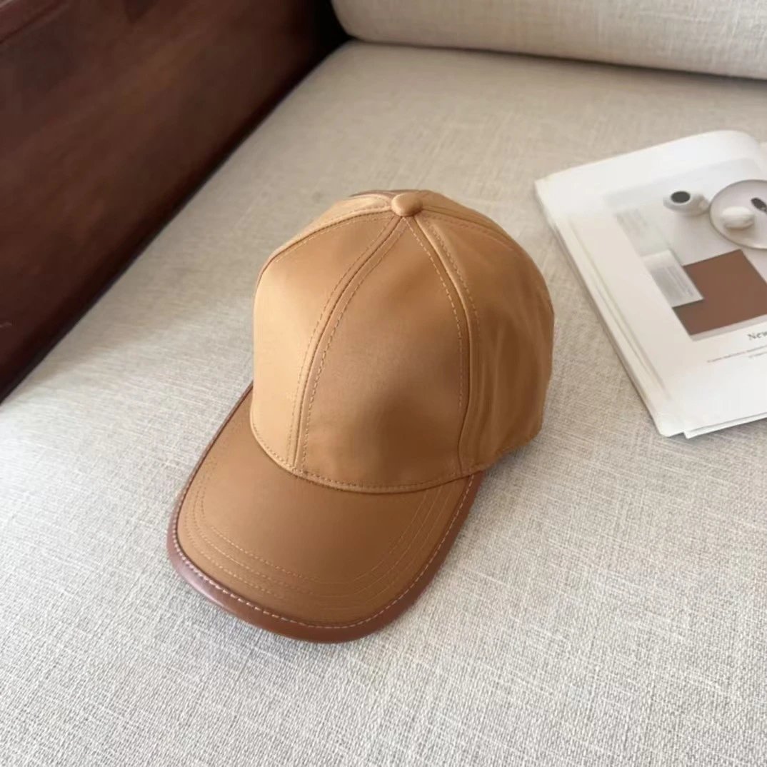 Prada Triangle Logo Tan Black Olive Beige Baseball Cap