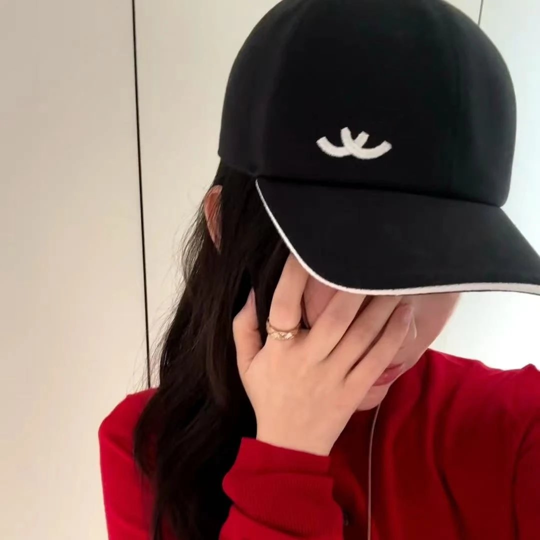 Eline Logo Embroidered Black White Adjustable Baseball Cap