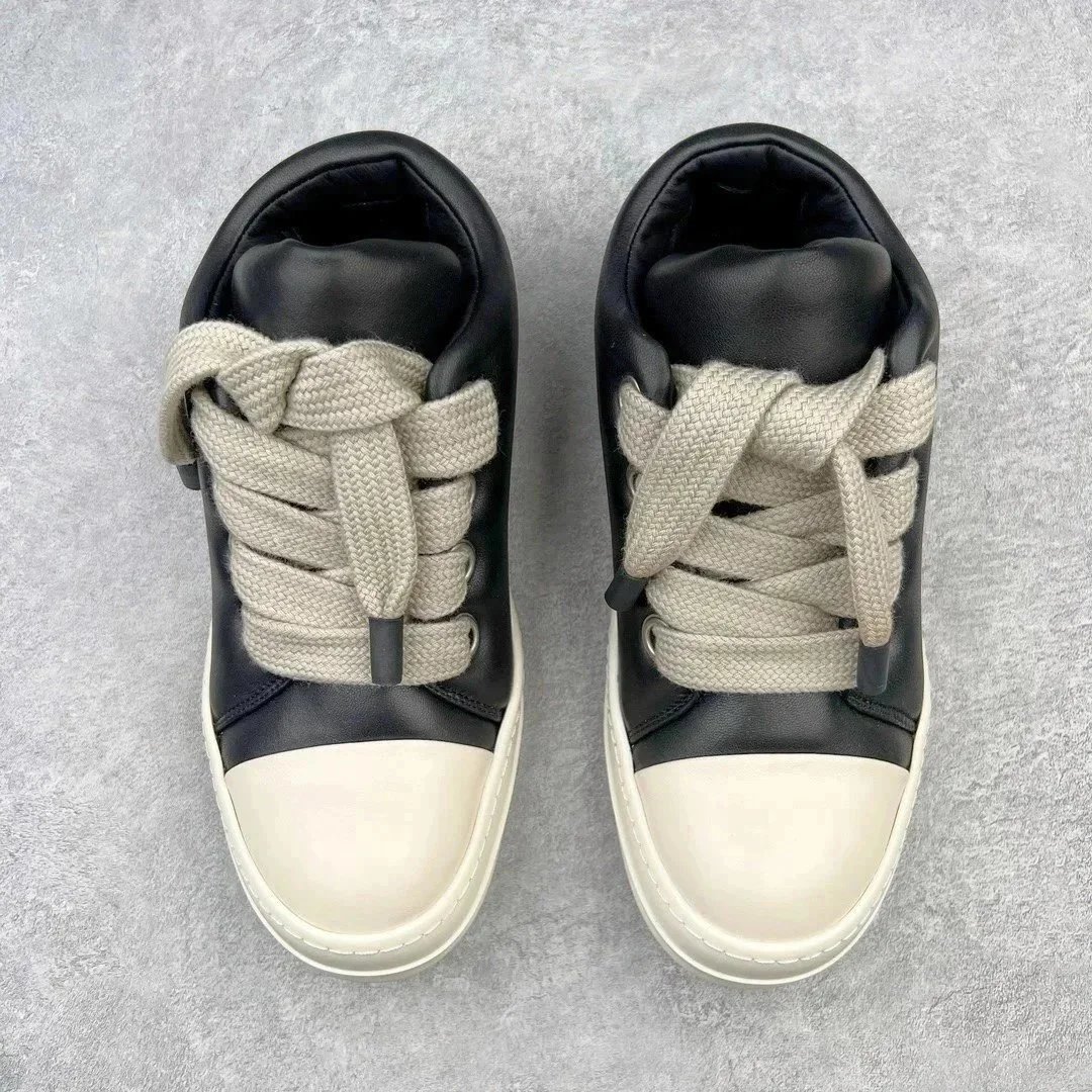 Rick Owens Geobasket Black White Minimalist Sneakers