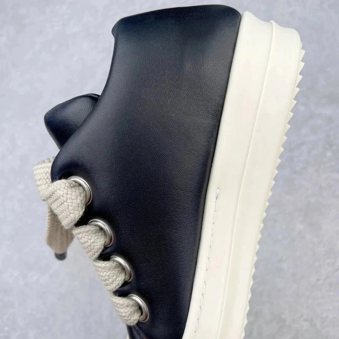 Rick Owens Geobasket Black White Minimalist Sneakers