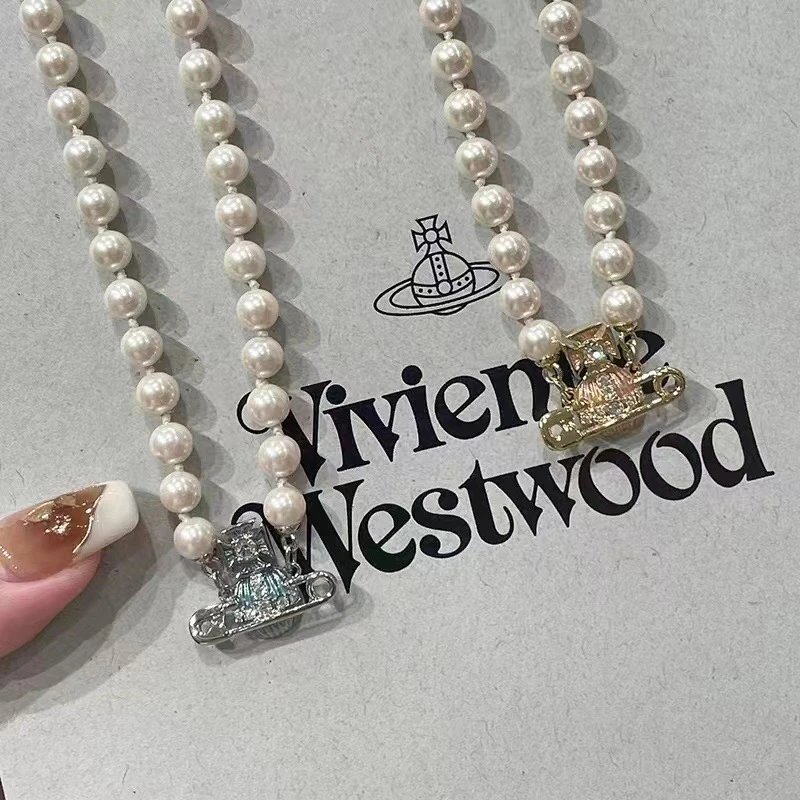 Vivienne Westwood Orb Pink Gold-Plated Pearl Necklace