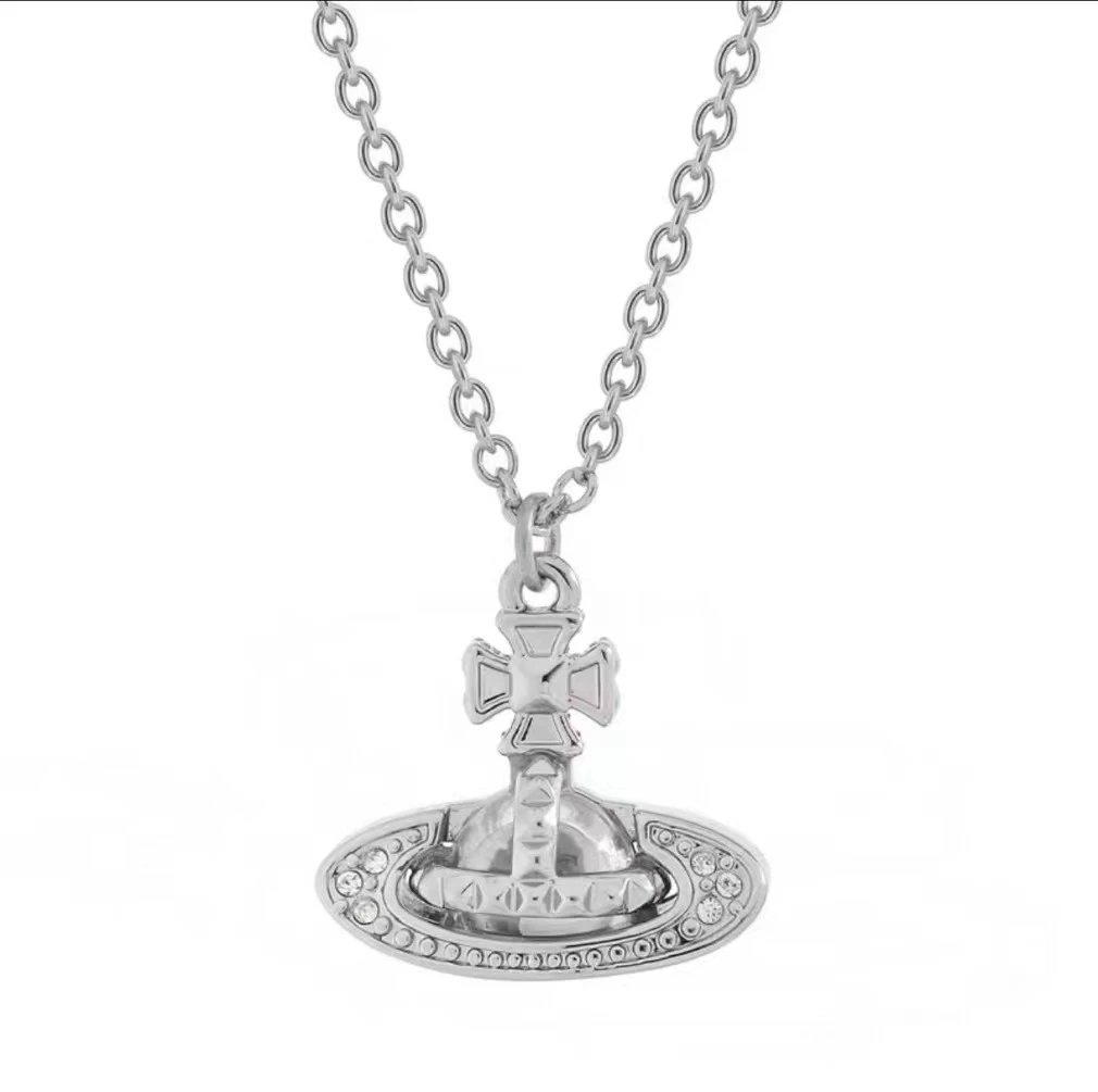 Vivienne Westwood Orb Gold Tone Crystal Pendant Necklace
