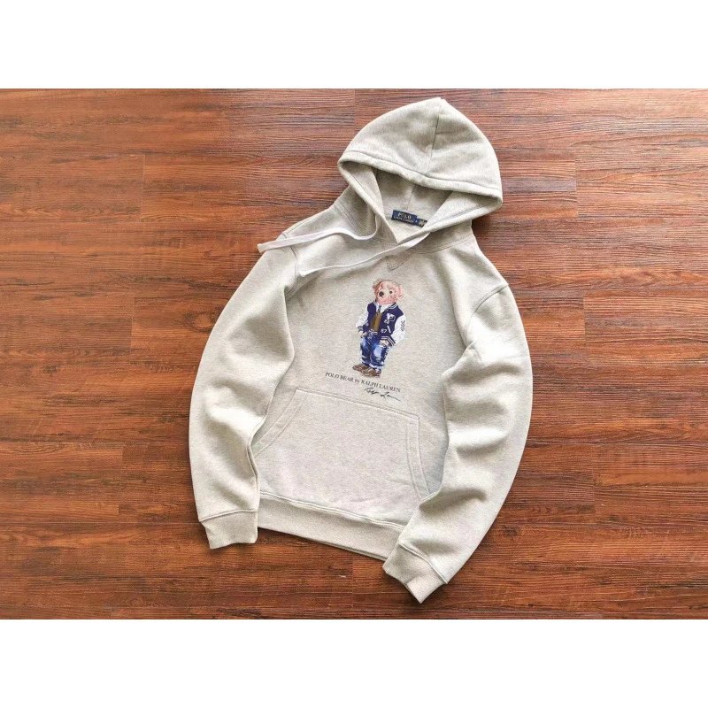 Ralph Lauren Hoodies & Sweatshirts Polo Bear Graphic Pullover Hoodie — L049 Gray