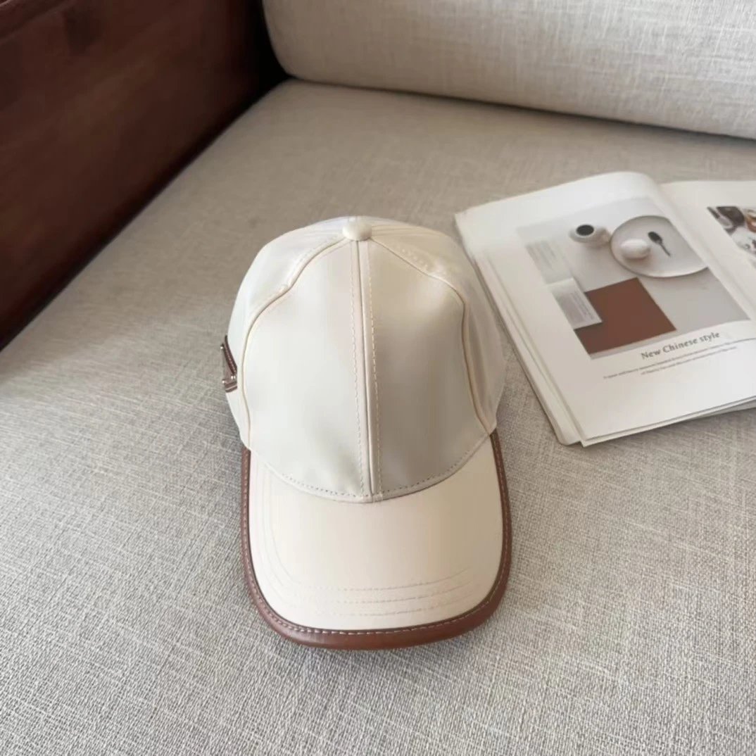 Prada Triangle Logo Tan Black Olive Beige Baseball Cap